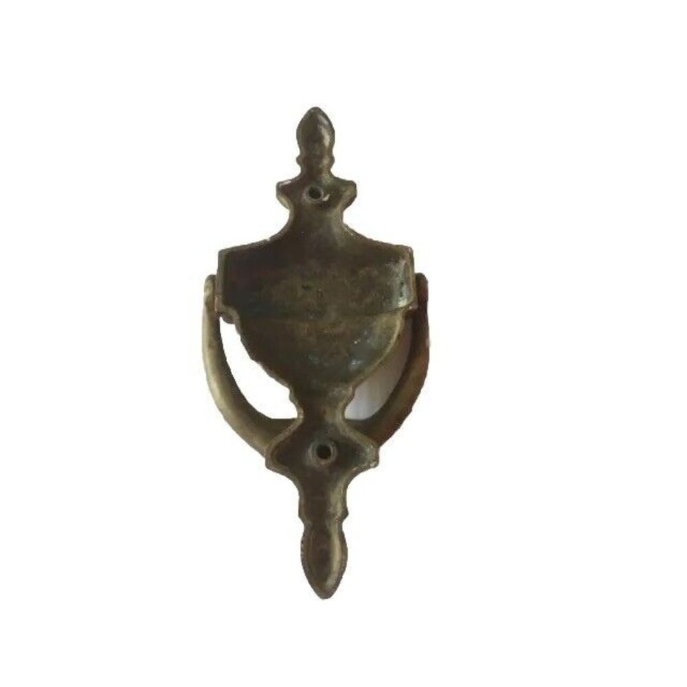 Vintage Brass Door Knocker Solid Engravable Colonial Classic Design 7.5" x 3.5" - Picture 10 of 12